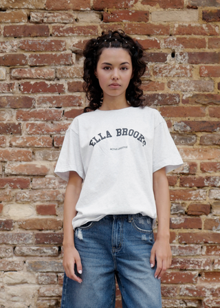 Ella Brooks Short Sleeve Oversized T-shirt - Light Grey