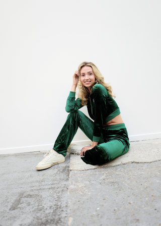 Velour Jogger - Green