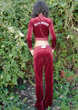 Velour Jogger - Bordeaux