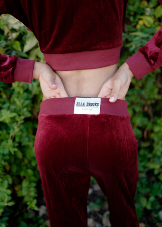 Velour Jogger - Bordeaux